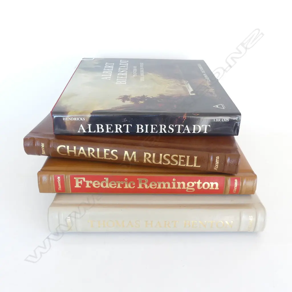 4 ART BOOKS; REMINGTON, CHARLES RUSSELL, T. H. BENTON, ALBERT BIERSTADT Image 1++