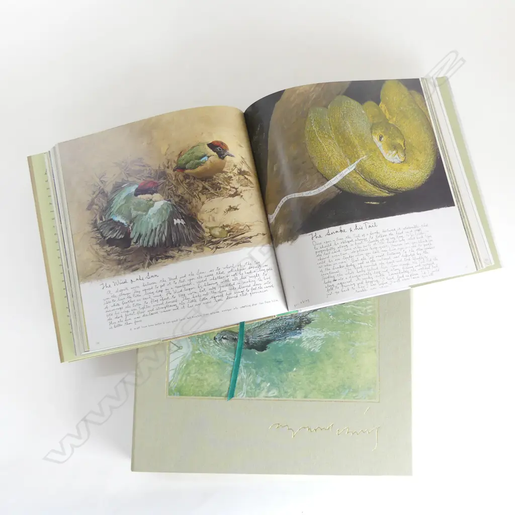 2 RAYMOND CHING BOOKS; 'WILD PORTRAITS' DE LUXE EDITION No.1 OF 25 1988, AESOPS OUTBACK FABLES Image 1++
