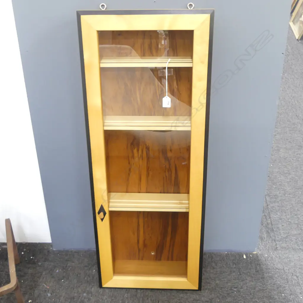 GLAZED WOODEN WALL MOUNTED DISPLAY CABINET 1030x400x150mm Image 1++