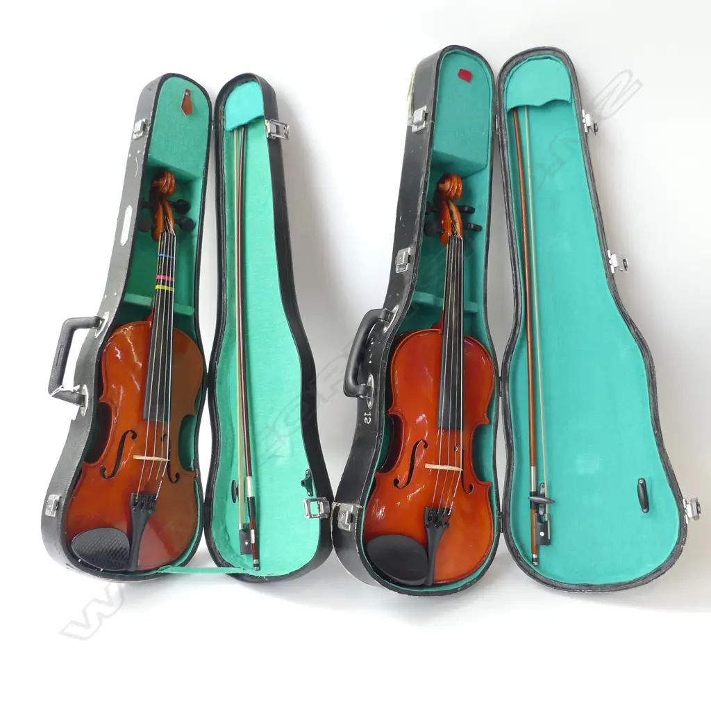 2 CASED VIOLINS Image 1++