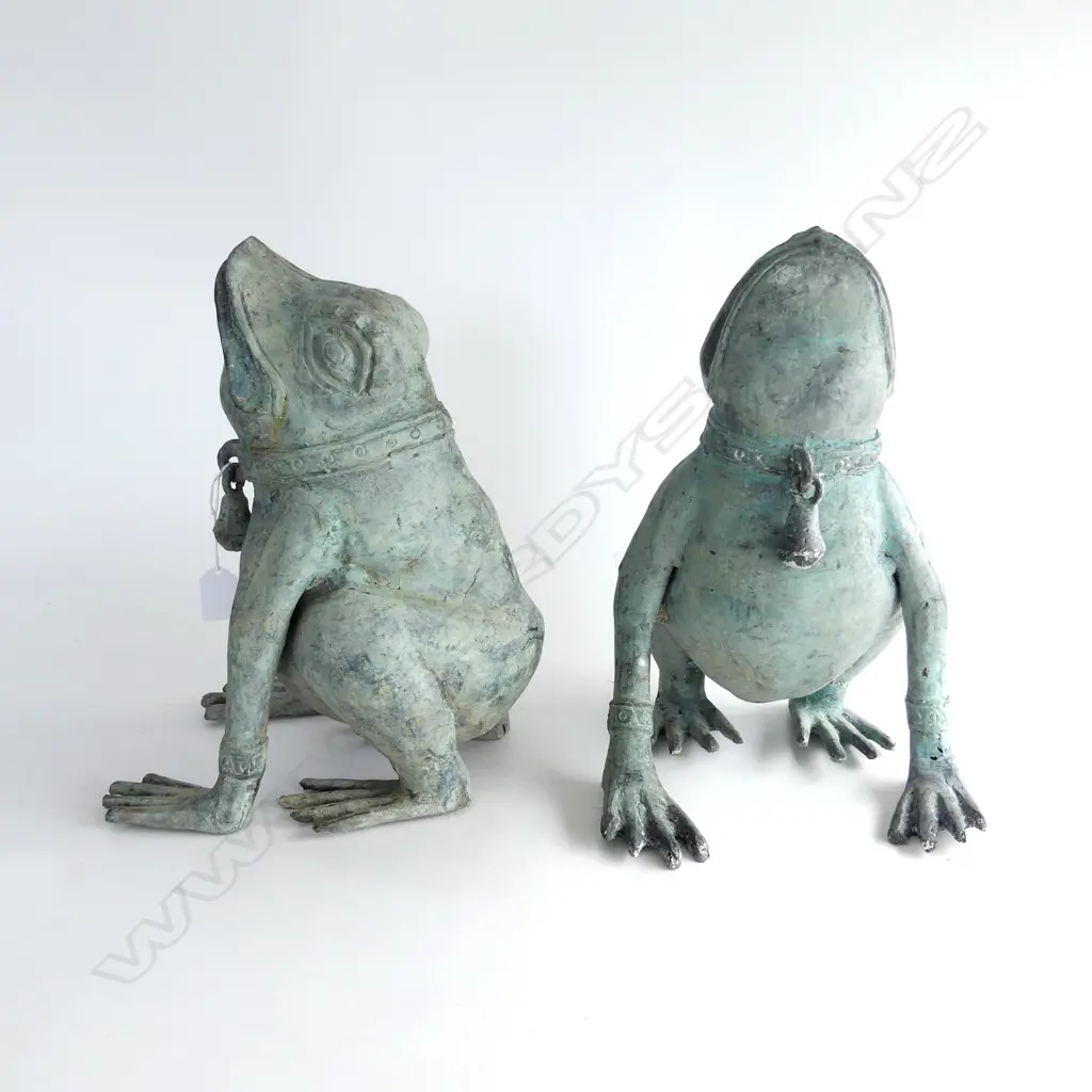 PR METAL FROGS, VERDIGRIS FINISH H.340mm Image 1++