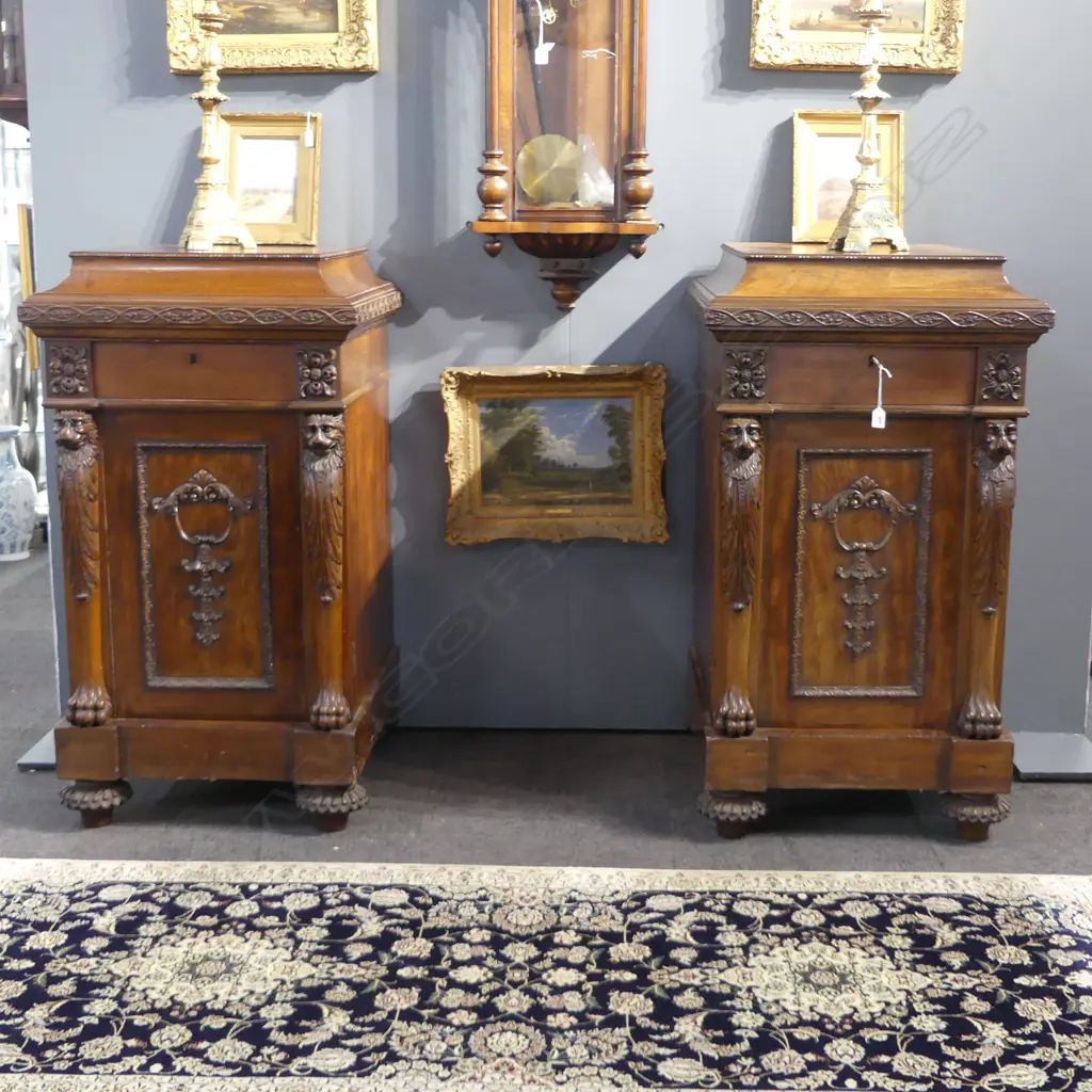 PR ANTIQUE CARVED MAHOGANY CUPBOARDS 640x690x1140mm Image 1++