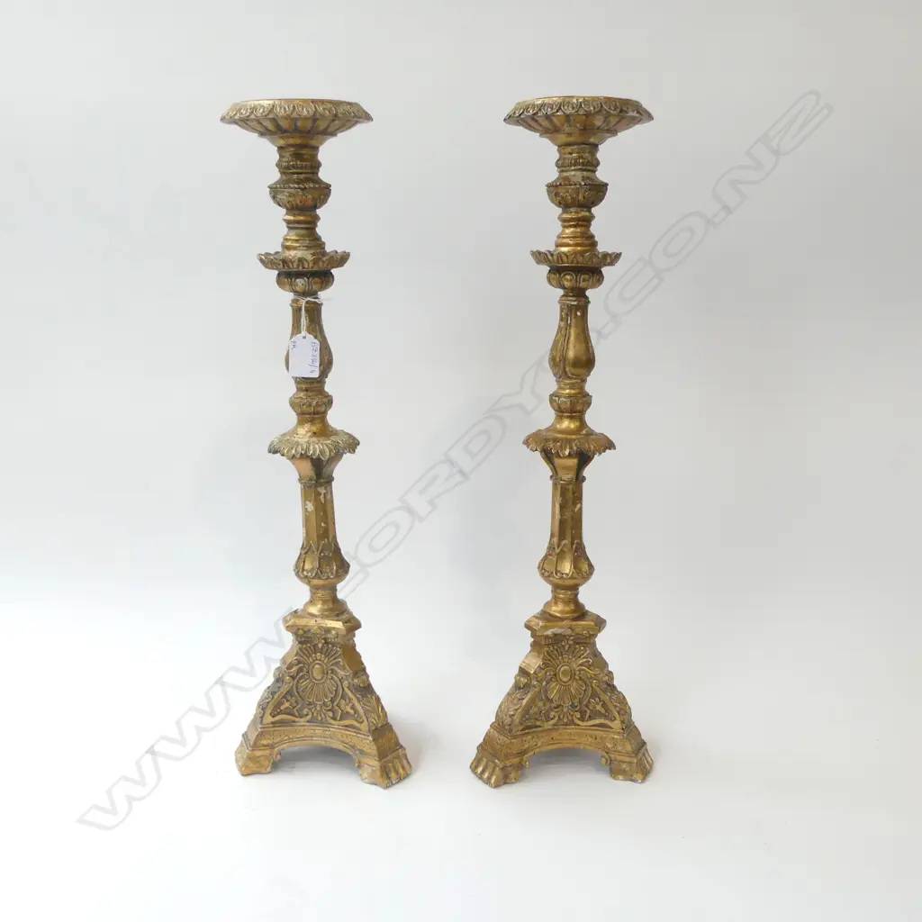 PR FRENCH STYLE GILDED RESIN CANDLESTICKS H.570mm Image 1++