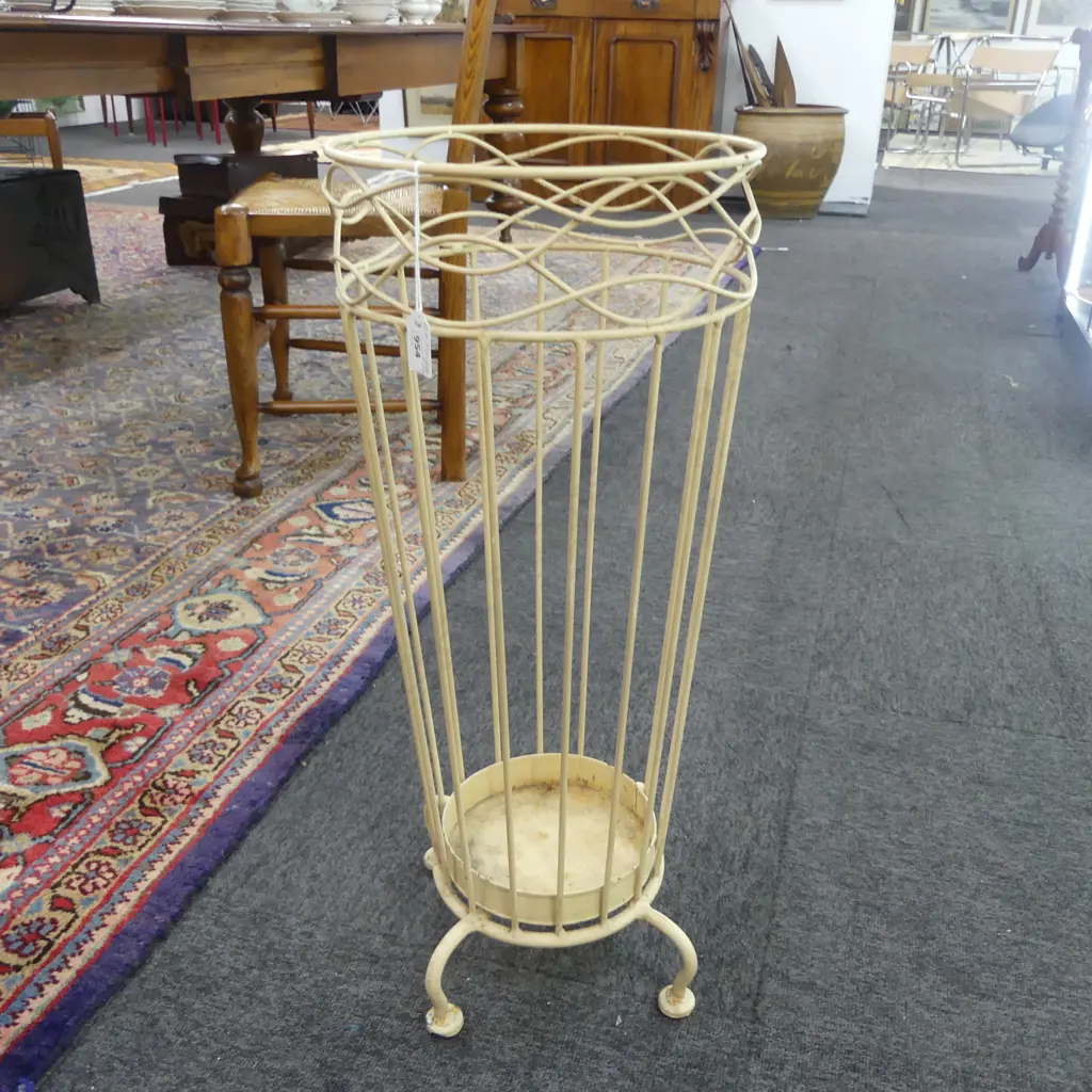 WHITE PAINTED METAL UMBRELLA STAND H.650mm Image 1++