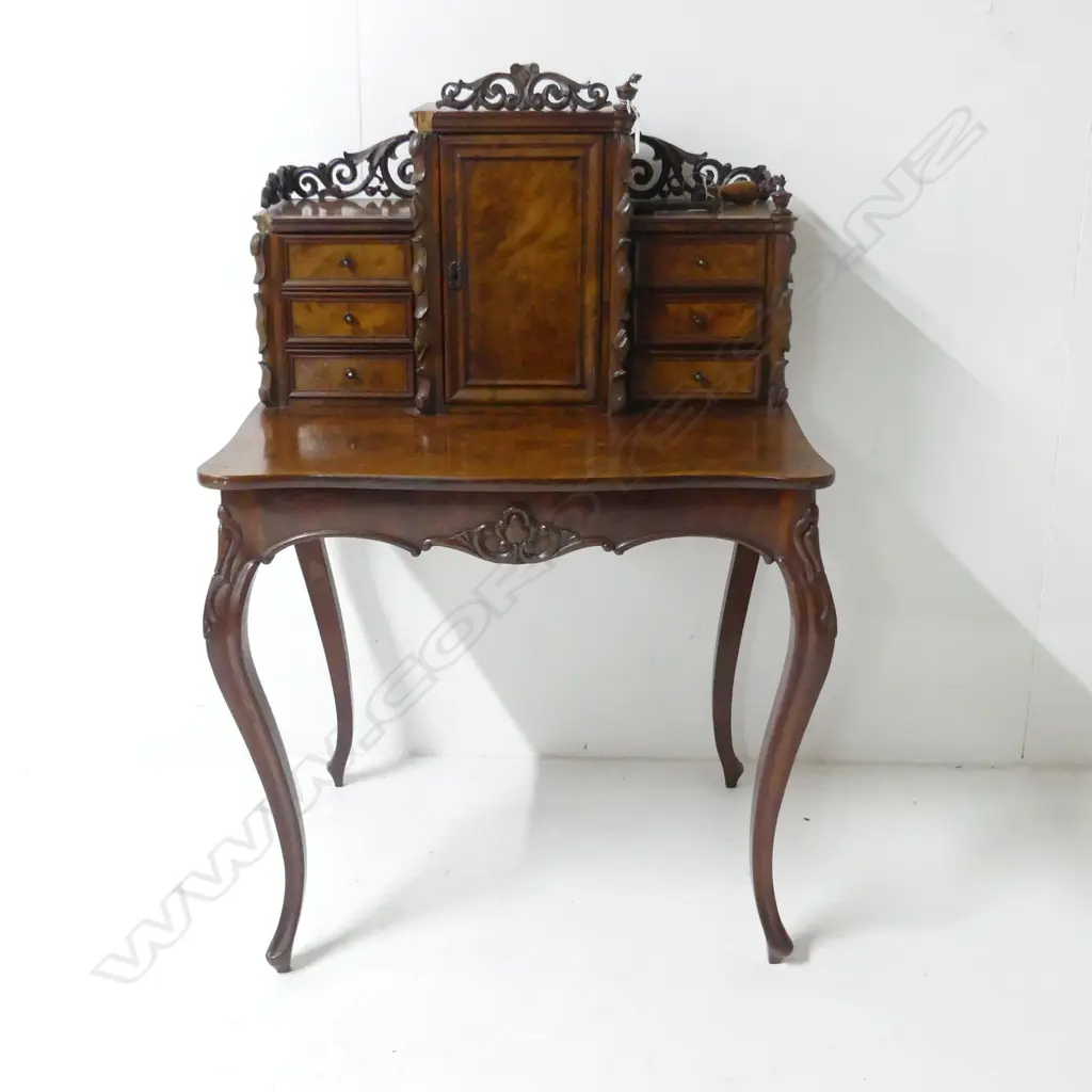 ANTIQUE EUROPEAN DESK (BROKEN PARTS IN DRAWERS) 830x650x1250mm LEG NEEDS ATTENTION Image 1++