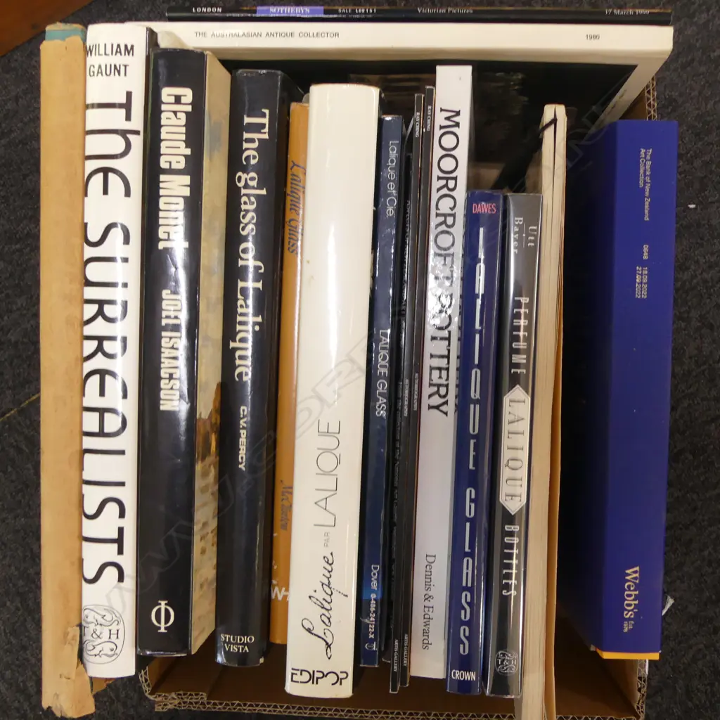 BOX LOT REF BOOKS 6 ON LALIQUE GLASS 1 MOORECROFT  EUROPEAN ART ETC Image 1++