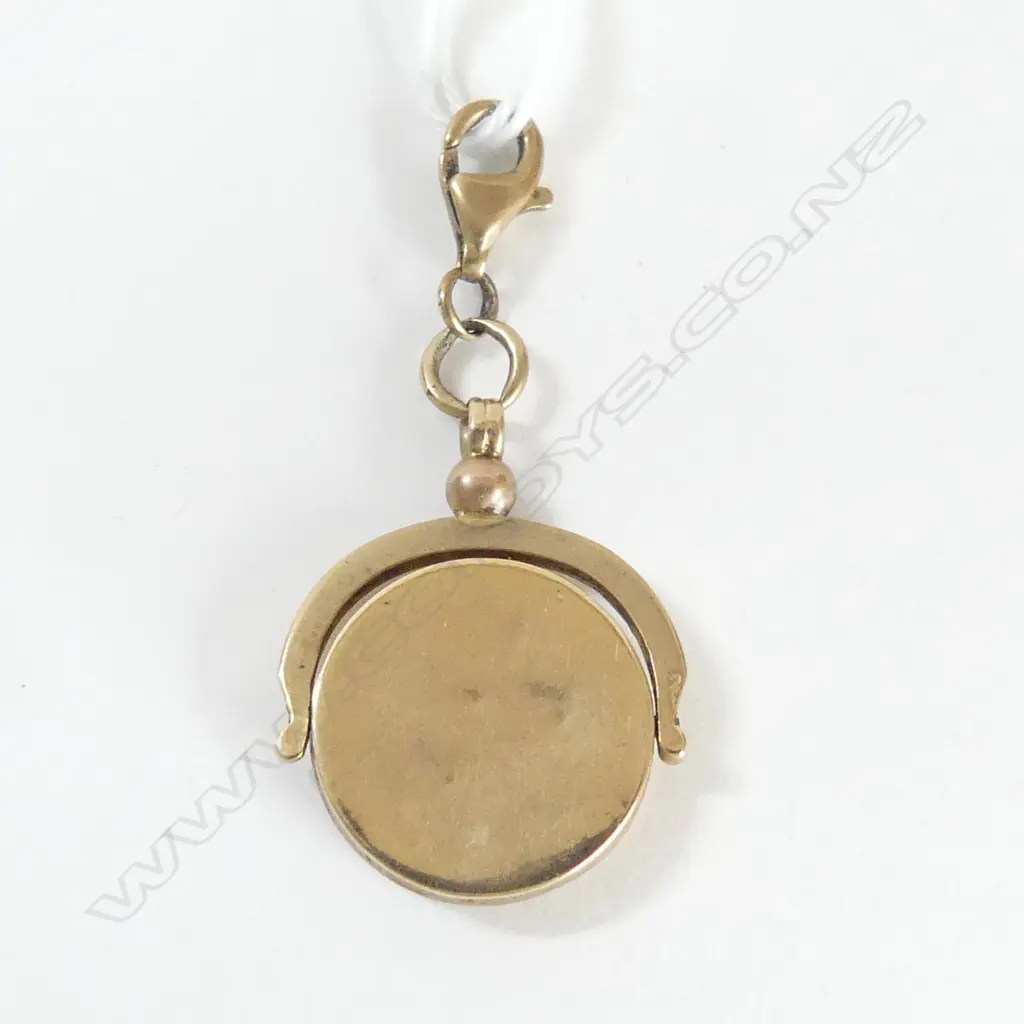 ANTIQUE 9CT GOLD/ONYX FOB SPINNER  4.99gm Image 1++