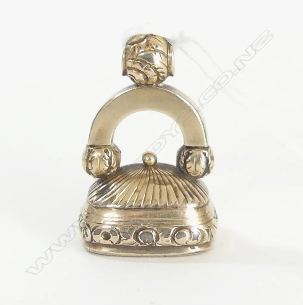 VICTORIAN GOLD PLATED FOB SEAL carnelian panel uncut Image 1++