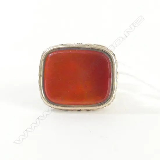 VICTORIAN GOLD PLATED FOB SEAL carnelian panel uncut