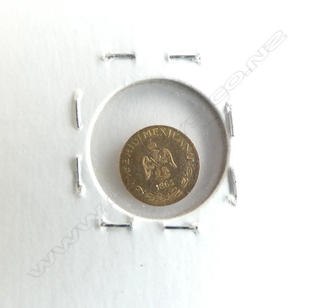 2 MINI 'MEXICANO 1865' GOLD COINS Image 1++