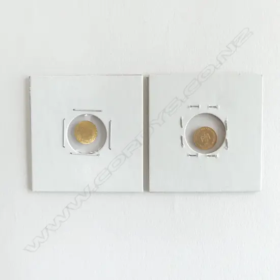 2 MINI 'MEXICANO 1865' GOLD COINS