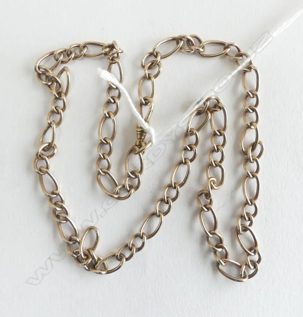 9ct YELLOW GOLD ALBERT TYPE NECK CHAIN 21.35gms Image 1++