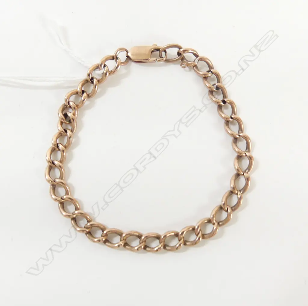 9CT ROSE GOLD CHAIN BRACELET (LINKS WORN) 6.71gm Image 1++
