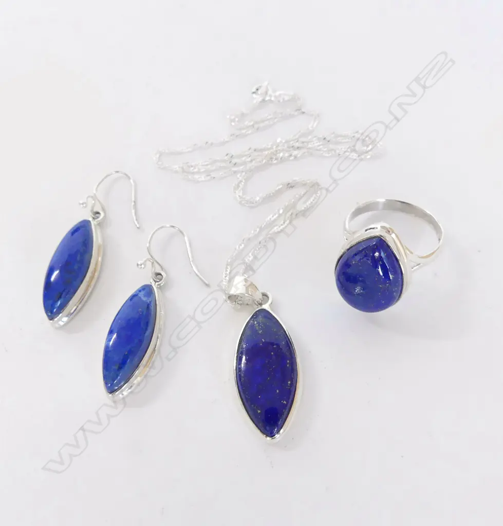 STG & LAPIS SUITE: RING, PENDANT, PR EARRINGS Image 1++