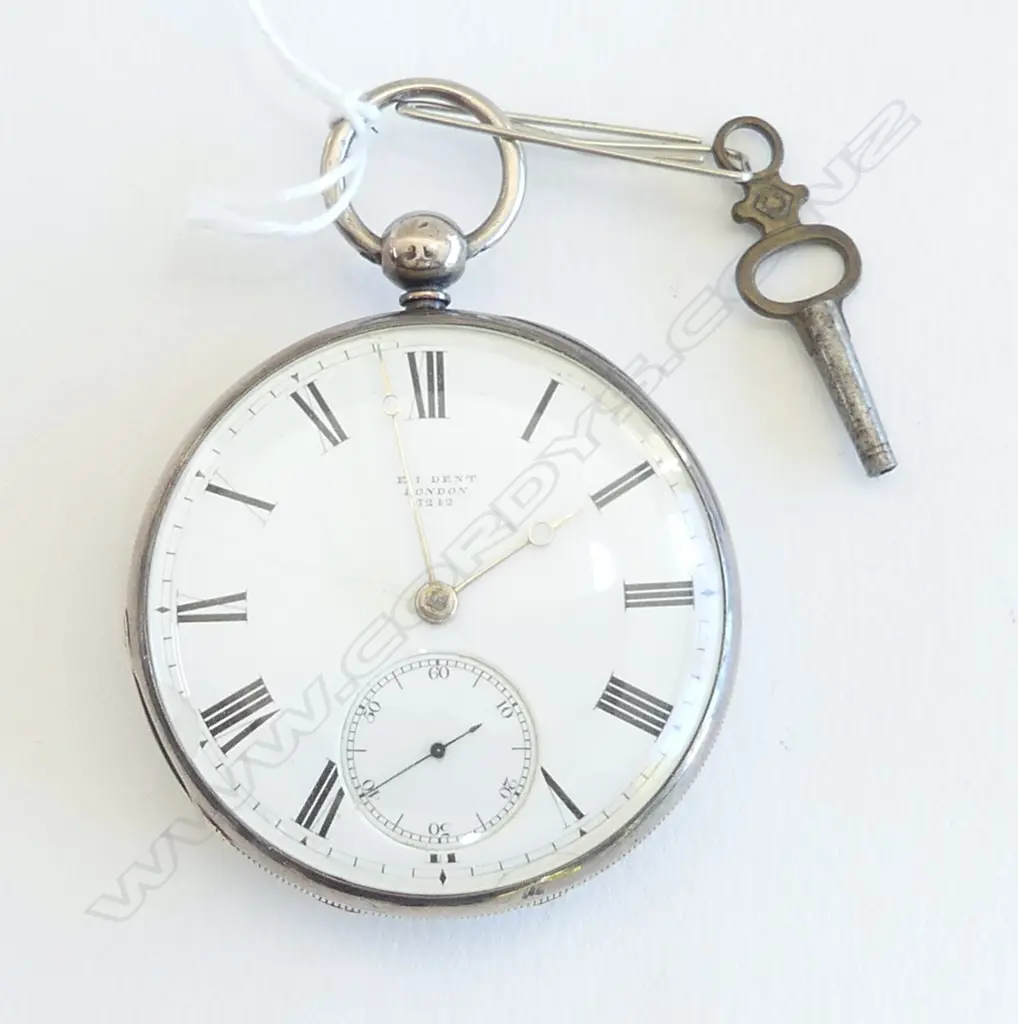 VICT. 3/4 plate DUPLEX POCKET WATCH BY DENT. jewelled escapement + chronometer balance. 1843 silver case. gold Breguet.. Image 1++