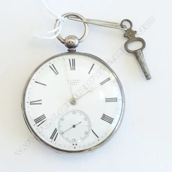 VICT. 3/4 plate DUPLEX POCKET WATCH BY DENT. jewelled escapement + chronometer balance. 1843 silver case. gold Breguet..