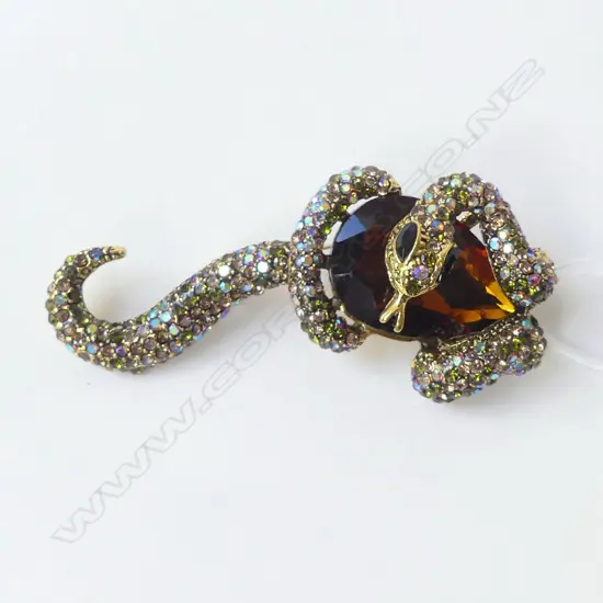 LG DIAMANTE SNAKE BROOCH/PENDANT