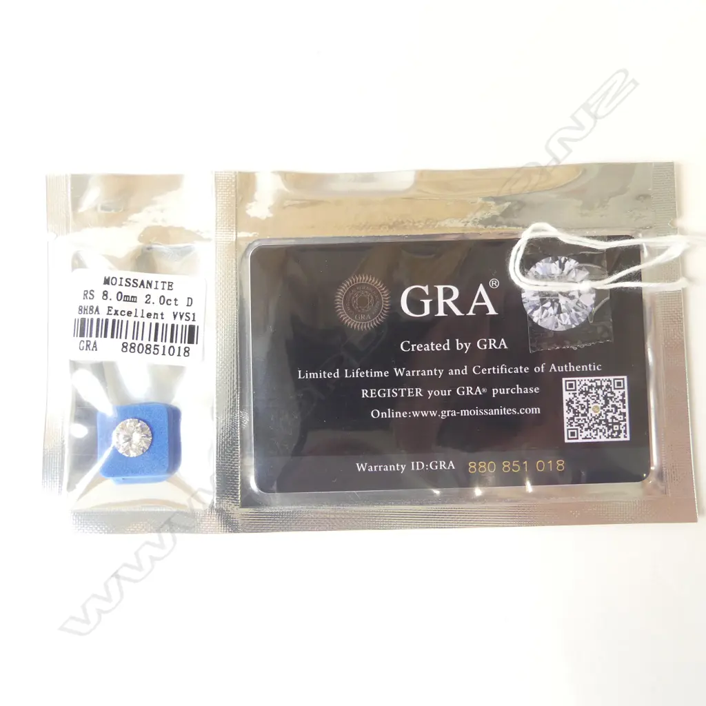 ROUND BRILLIANT 2ct MOISSANITE, WITH GRA CERTIFICATE Image 1++