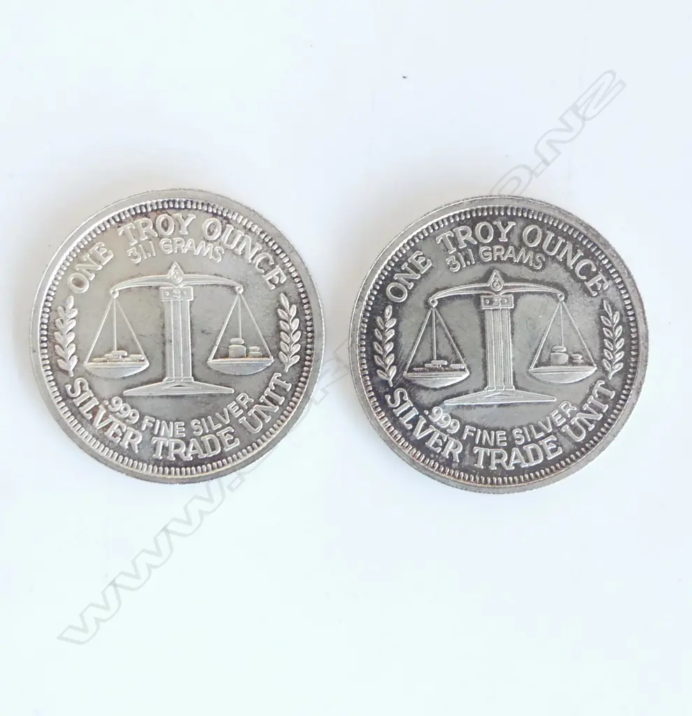 2 1 TROY OUNCE SILVER TRADE UNIT COINS 31.1gms EA. Image 1++