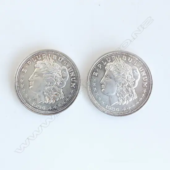 2 1 TROY OUNCE SILVER TRADE UNIT COINS 31.1gms EA.