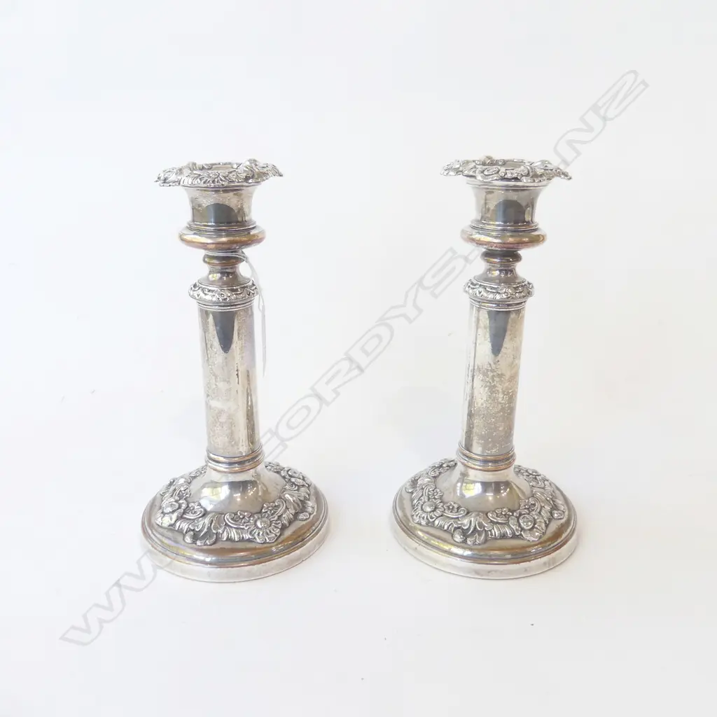 PR SHEFFIELD PLATE CANDLESTICKS H.210mm Image 1++