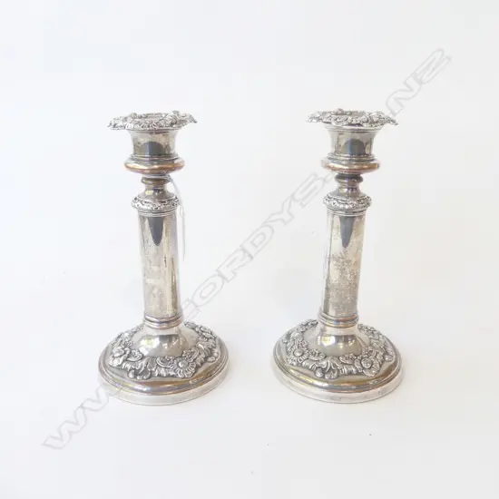 PR SHEFFIELD PLATE CANDLESTICKS H.210mm
