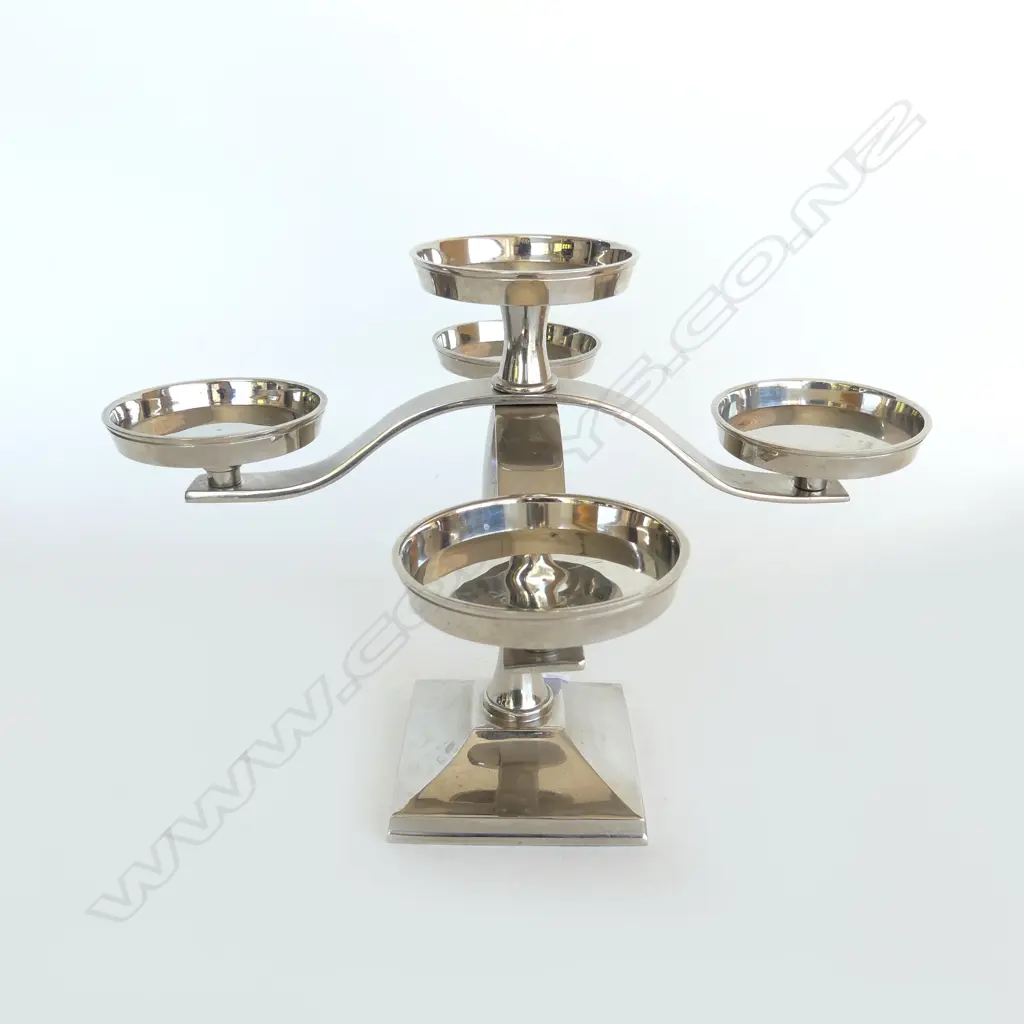 SILVER METAL CANDLE HOLDER H.240mm Image 1++