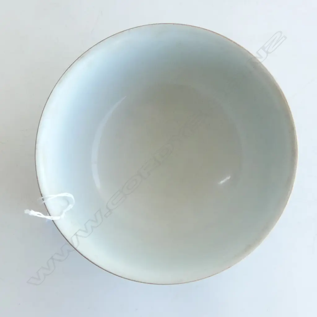 CHINESE PORCELAIN TURQUOISE BLUE BOWL YONG QING PEONY. 8 character marks. Dia.160mm. Image 1++