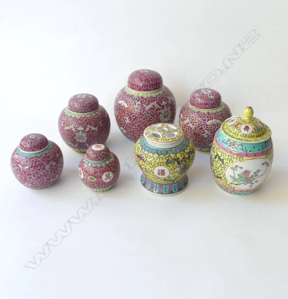 7 ASST. CHINESE GINGER JARS H.150mm Image 1++