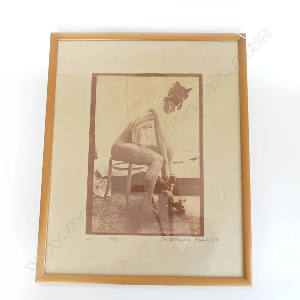 VICTORIA EDWARDS, UNTITLED w CHAIR, PHOTOLITHOGRAPH 21/50, SIGNED & DATED 1975, 400 x 280mm Image 1++
