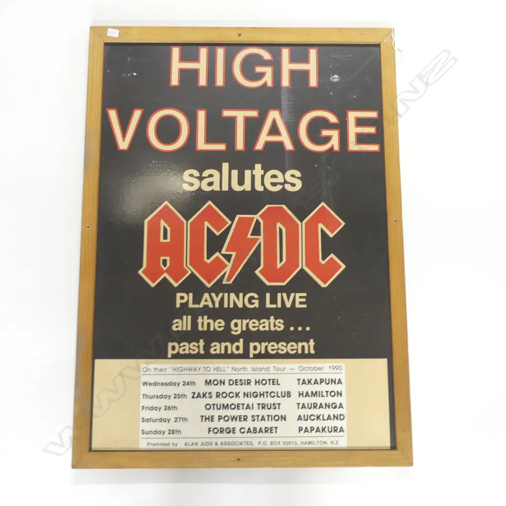 POSTER PRINT 'HIGH VOLTAGE SALUTES ACDC' (TRIBUTE BAND) 880x610mm Image 1++