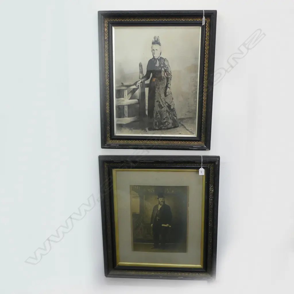 PR EARLY PORTRAITS IN ORIGINAL ORNATE BLK/GOLD FRAMES. 520 x 400mm Image 1++