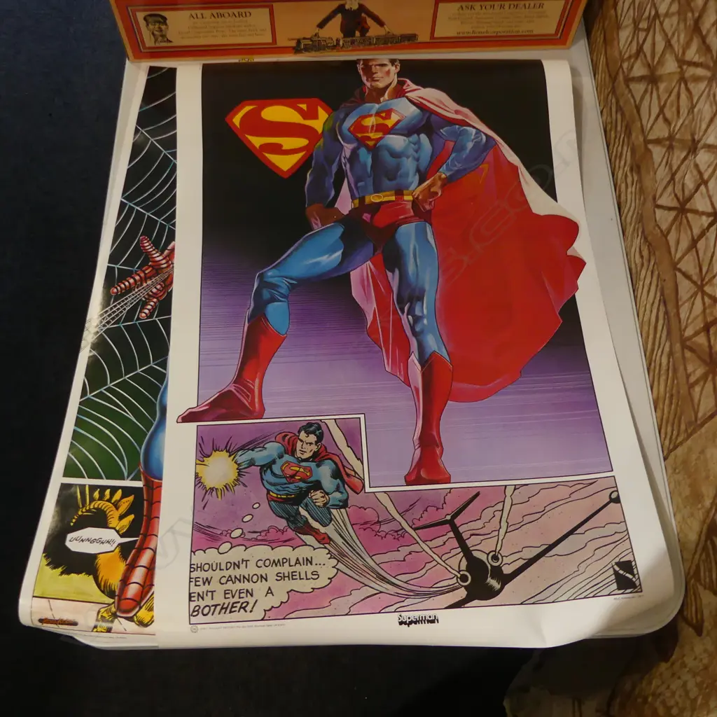 1970 SUPERMAN & SPIDERMAN POSTERS Image 1++