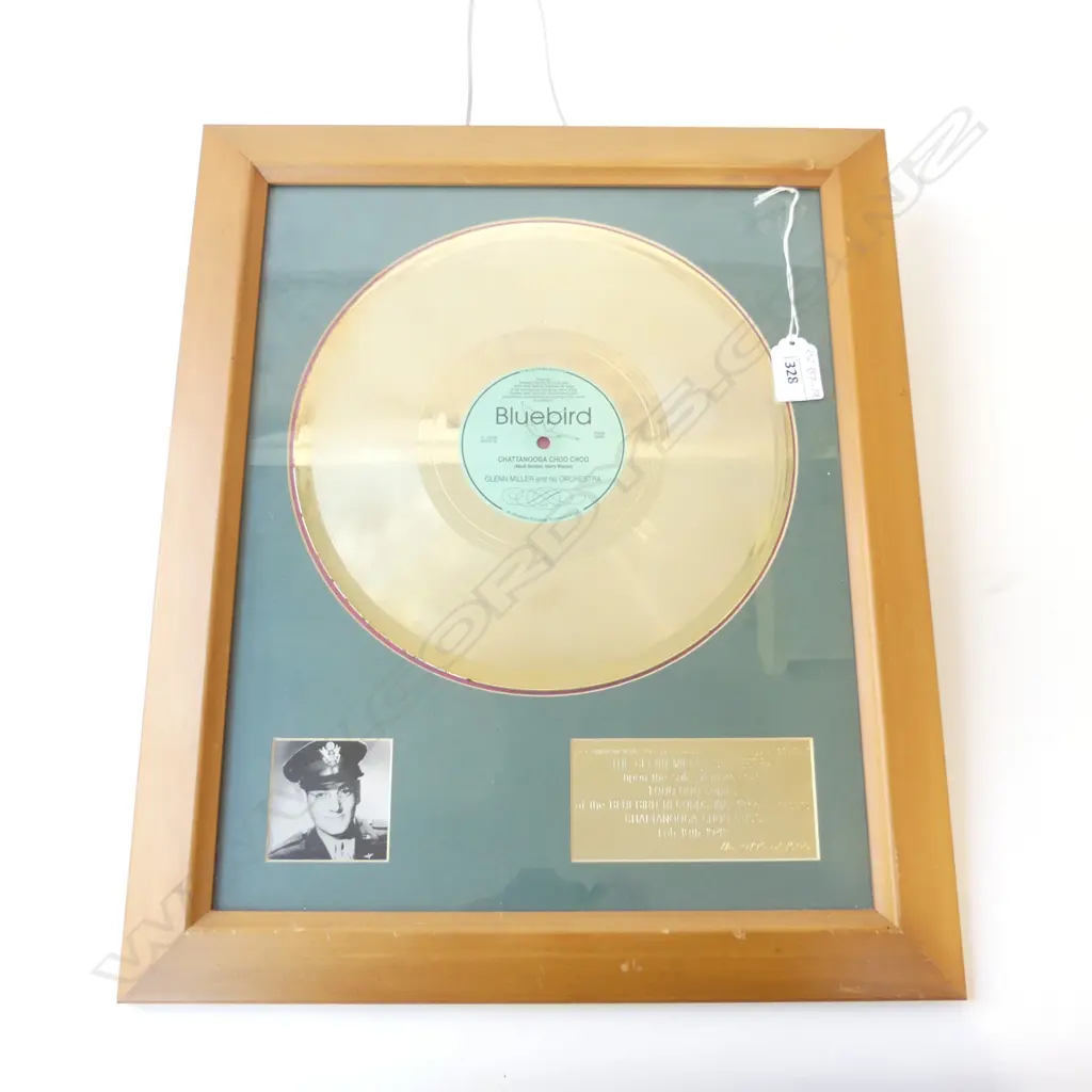 FRAMED COLLECTORS ED THE GLENN MILLAR BAND GOLD RECORD, CHATTANOOGA CHOO CHOO Image 1++