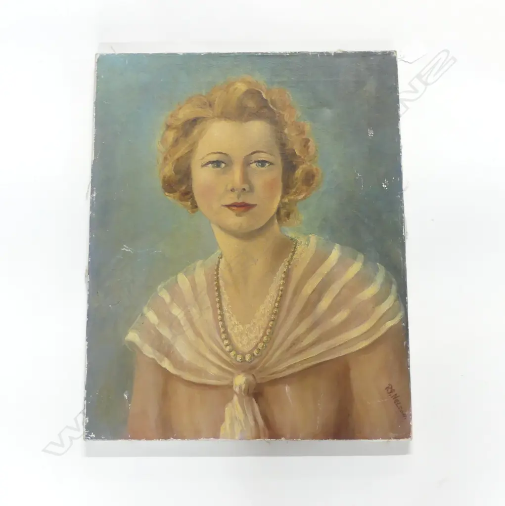 P. G. NELSON, PORTRAIT OF GRACE ATKINSON, OIL ON CANVAS 1942 510x410mm Image 1++