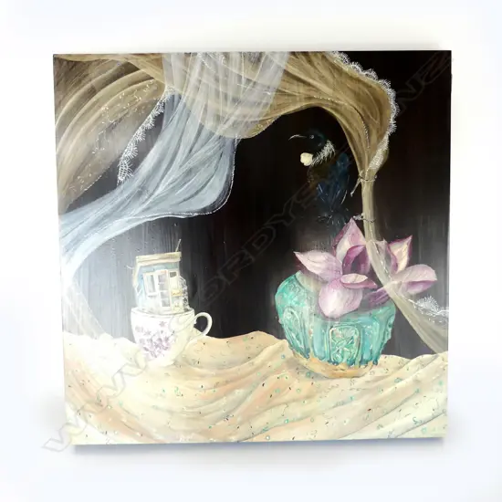 NICKY J. THOMPSON 'FIRST BLOOM' OIL ON BOARD, 2011 605x605mm