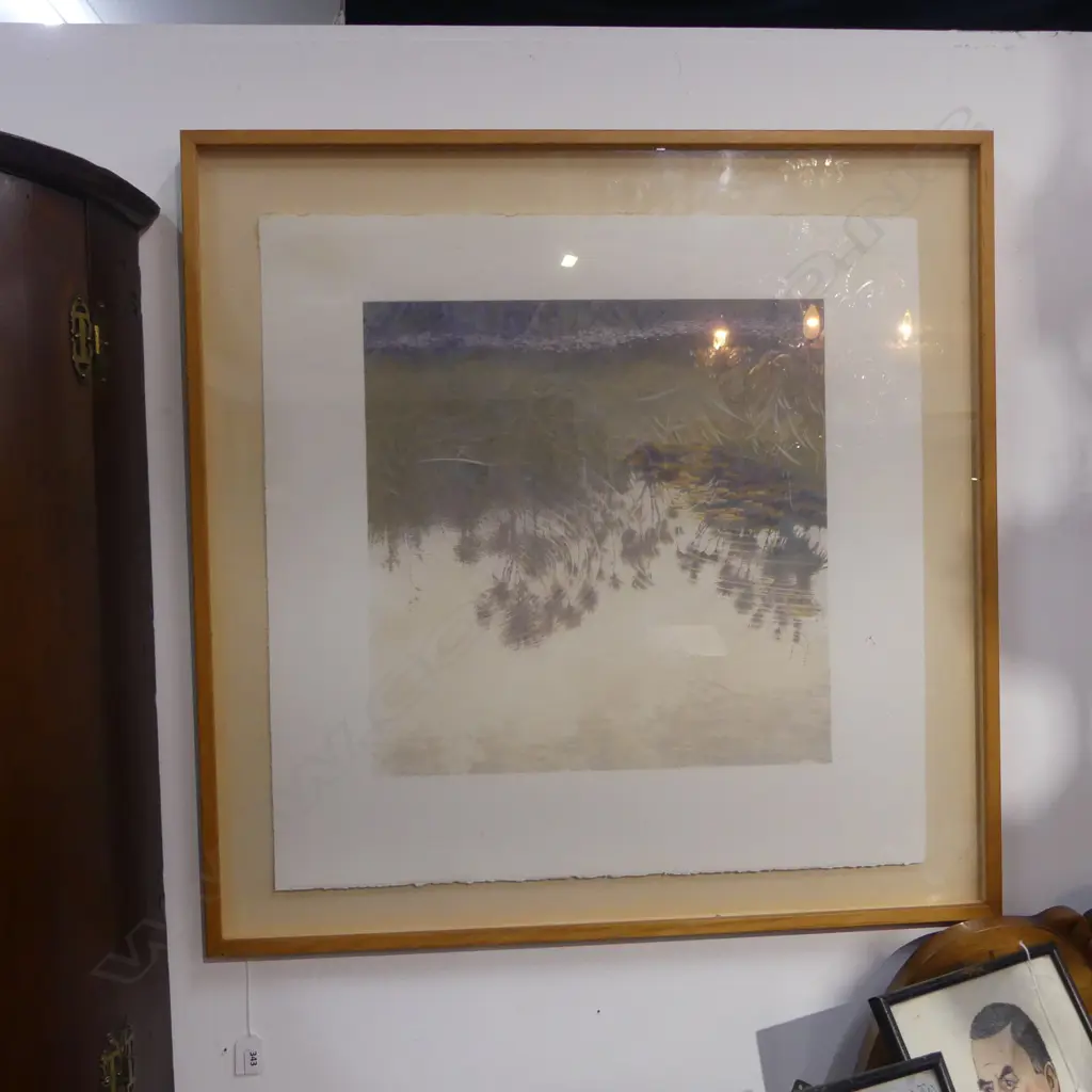 'RIVERSIDE' UNSIGNED ETCHING, 400 x 400mm Image 1++