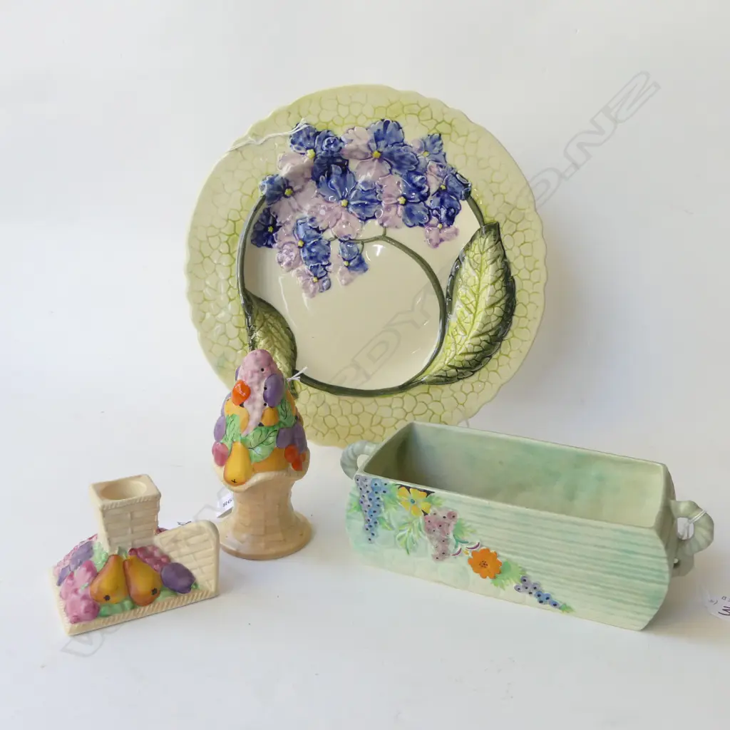 CARLTONWARE 2 HANDLED VASE DIA200MM  LARGE PLATE 300MM SHAKER  H130 & CANDLESTICK H70MM Image 1++