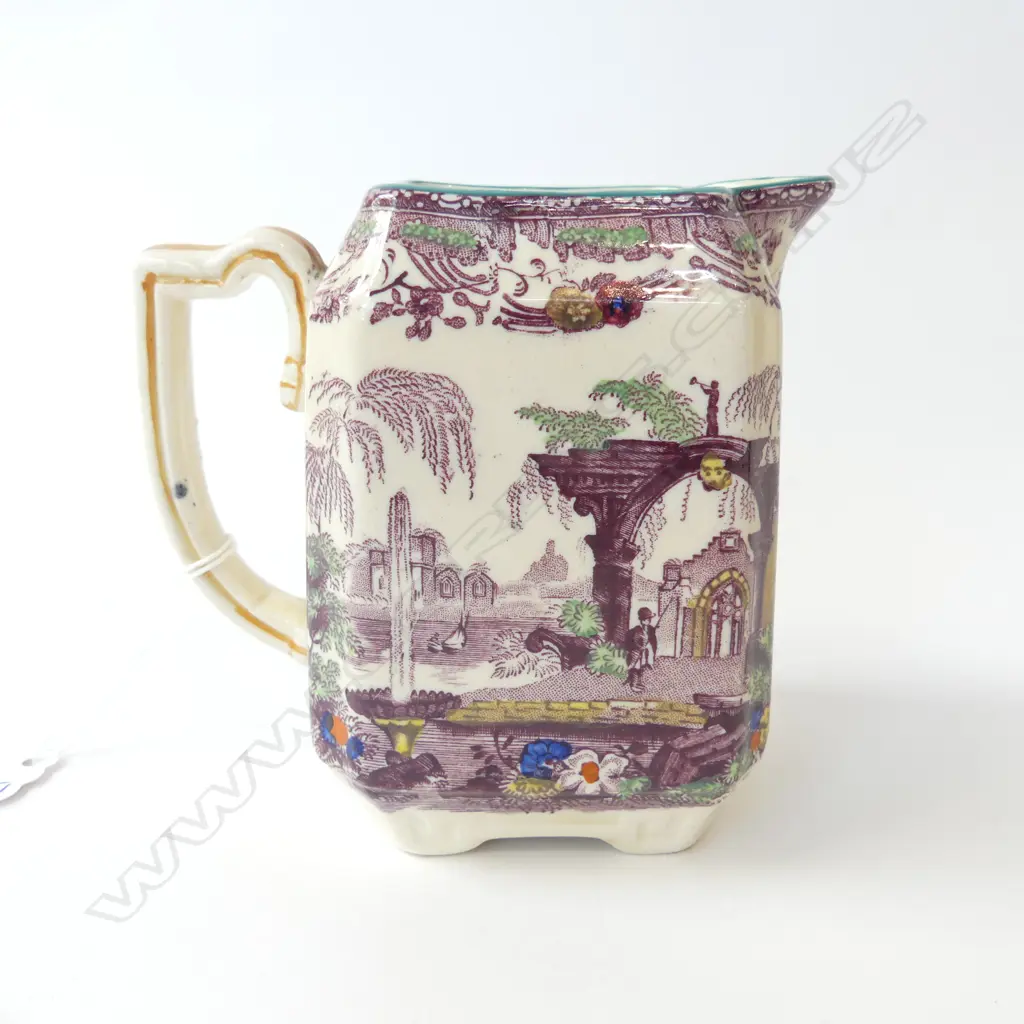 MASONS IRONSTONE HAND PAINTED JUG WITH FRENCH PARK SCENE H.110MM Image 1++