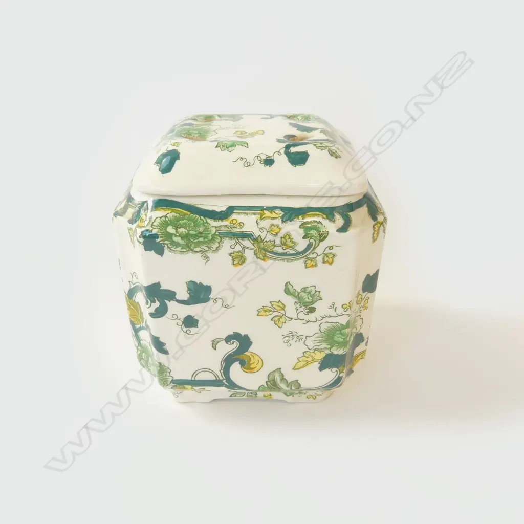 ANTIQUE POT POURI BY MASONS FOR FLORIS PERFUMERY OF LONDON LIDDED CONTAINER H.120MM Image 1++
