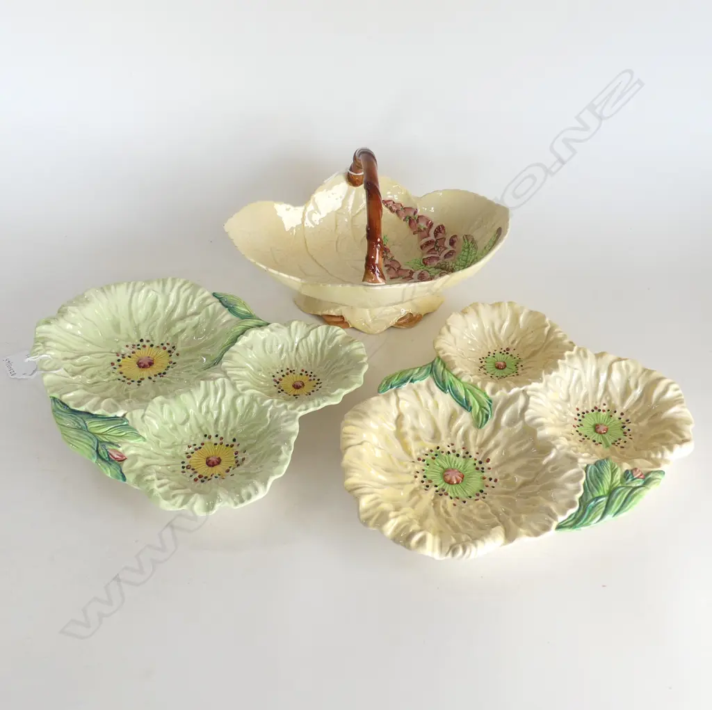 2 CARLTONWARE FLORAL SERVING DISHES DIA 300MM & HOLYHOCK BASKET Image 1++