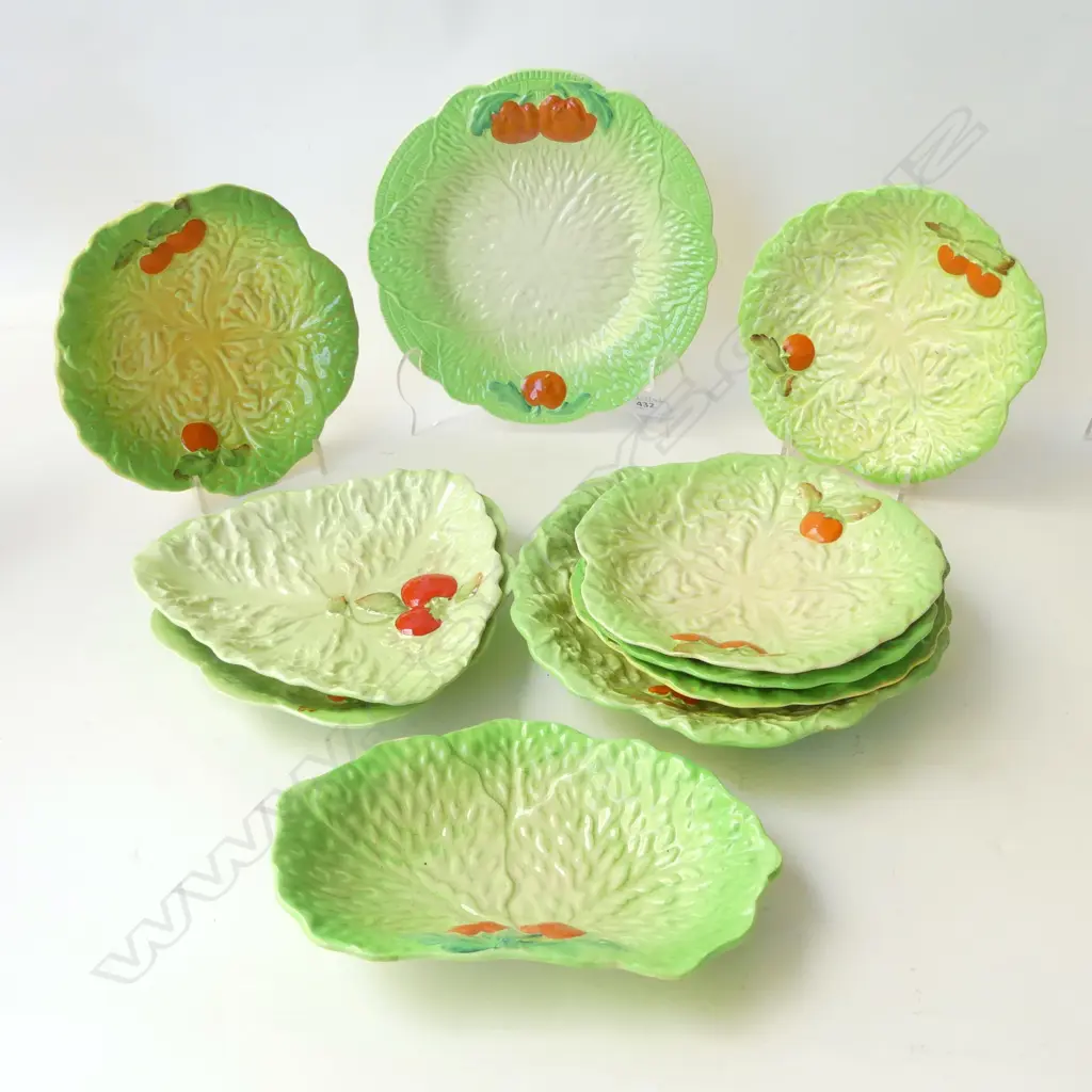 10 CARLTONWARE TOMATO LEAF PAT DISHES LARGEST DIA 210MM Image 1++