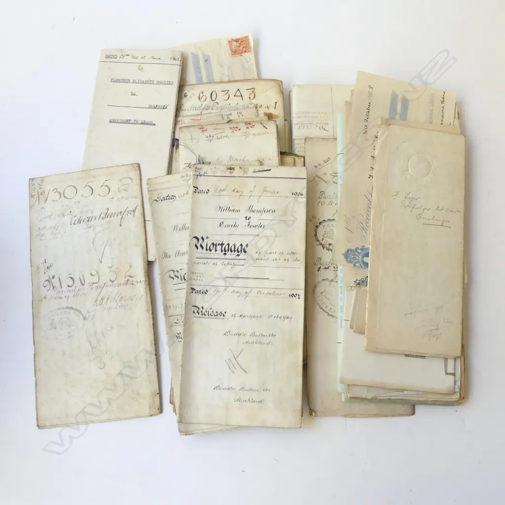 ASST. INDENTURES, MORTGAGES NZ, UK ETC - FISCALLY USED STAMPS Image 1++