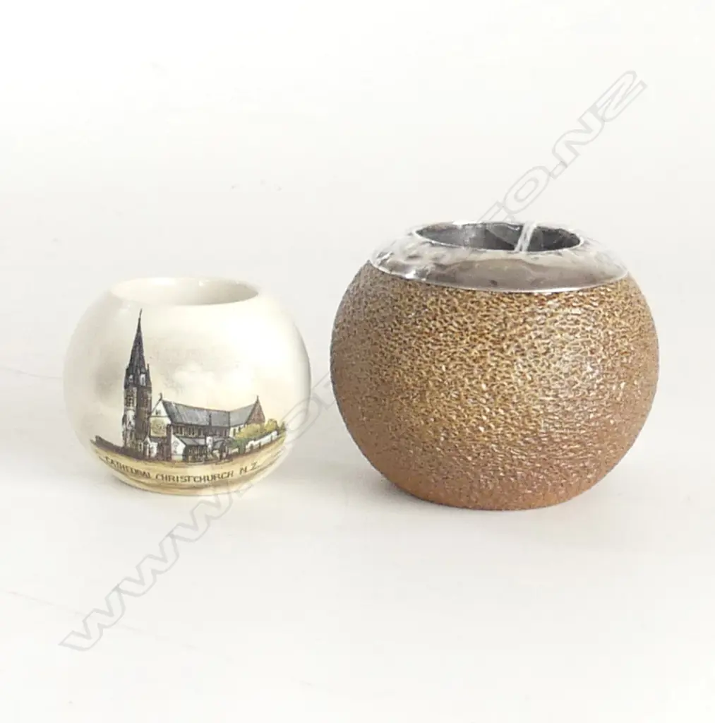 2 MATCH STRIKERS, 1 STONEWARE w SILVER RIM B'HAM 1901 & 1 w CHRISTCHURCH CATHEDRAL Image 1++
