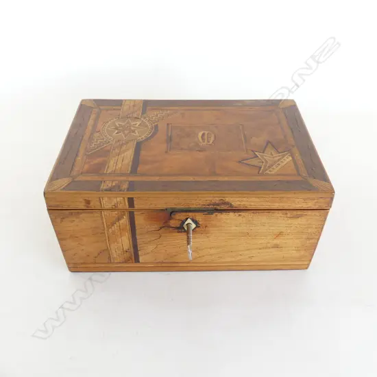 ANTIQUE INLAID JEWELLERY BOX 230 x 140 x 100