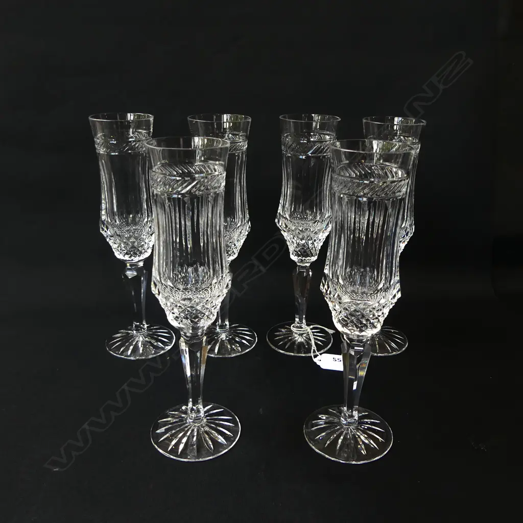 6 GALWAY CRYSTAL CHAMPAGNE FLUTES H.205mm Image 1++