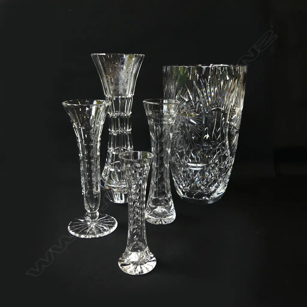 5 CRYSTAL VASES H.255mm Image 1++