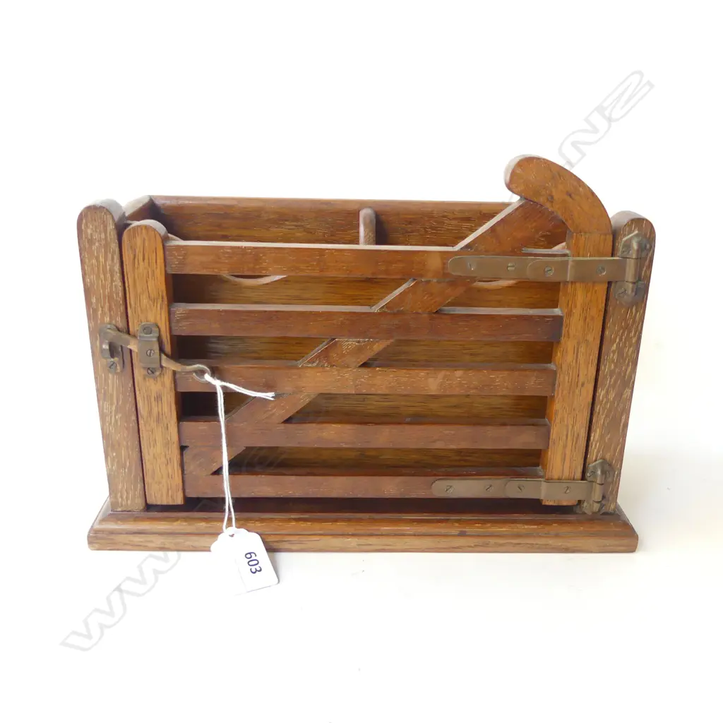 VINTAGE DESK ORGANISER; w. NOVELTY GATE 270x125x190mm Image 1++