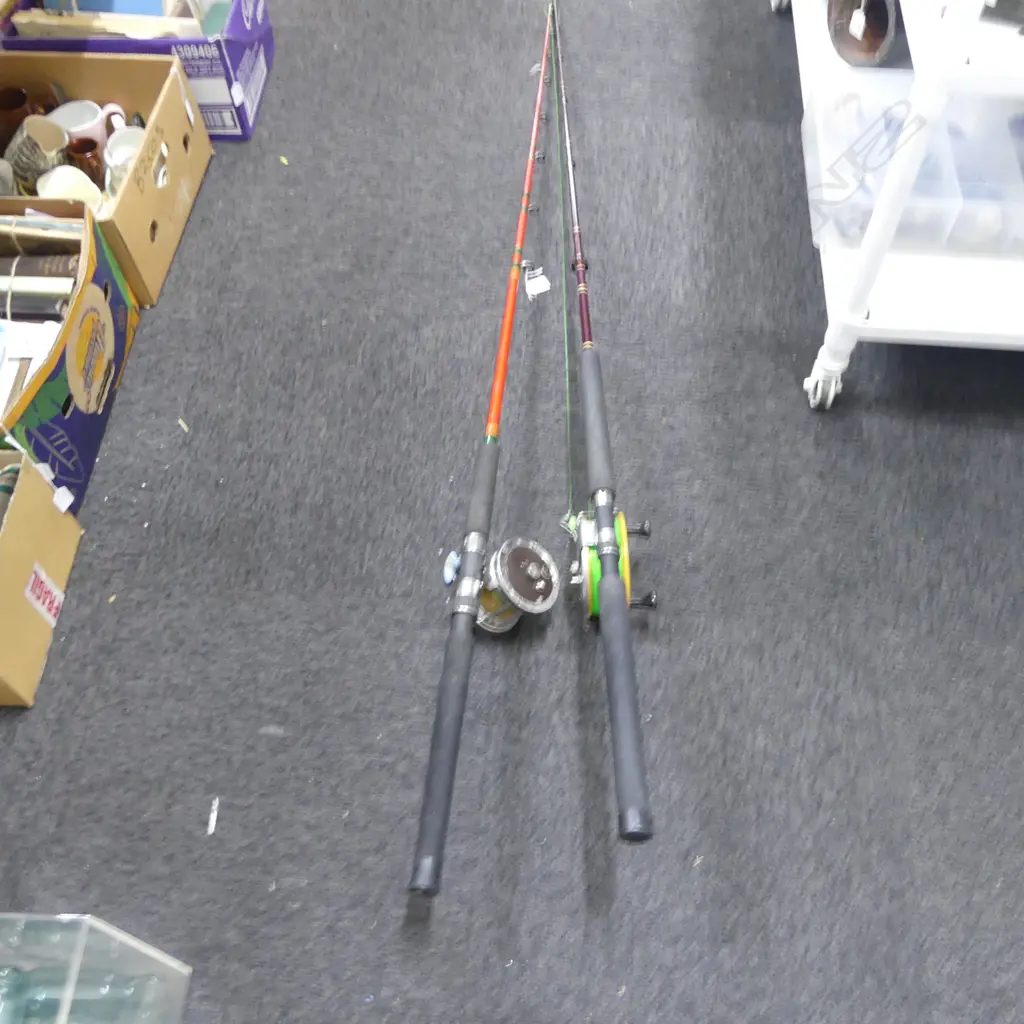 TWO NZ MADE FISHING RODS [REELMASTER + WINROD DEEPWATER] WITH REELS Image 1++