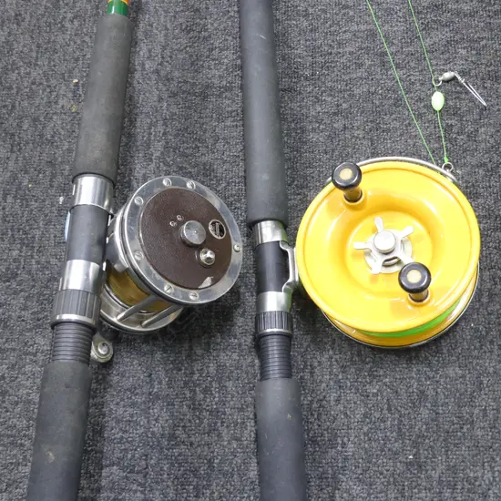 TWO NZ MADE FISHING RODS [REELMASTER + WINROD DEEPWATER] WITH REELS